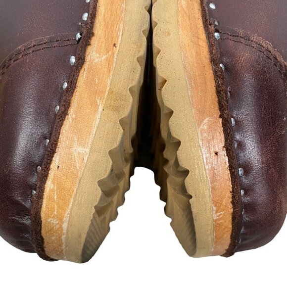 Troentorp Women's Durer leather Swedish wooden Clogs Brown size 37 US 6.5 boho - Picture 11 of 15